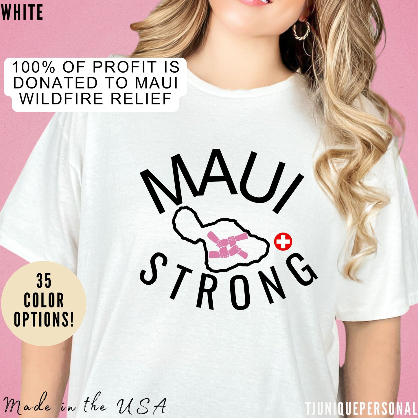 Maui Strong Shirt, Lahaina Banyan Tree T-Shirt, Maui Hawaii Shoreline Tshirt, Profits Donated Support Maui Fire, T584