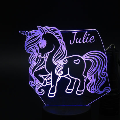 Personalized gifts Unicorn 3D night light