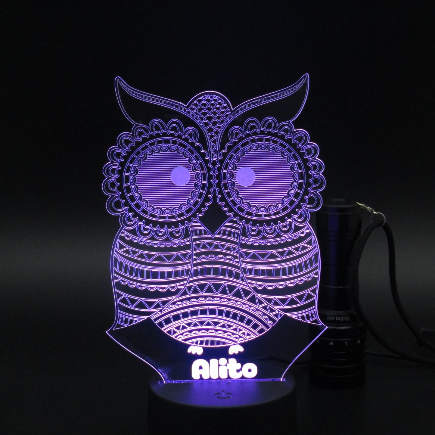 Personalized owl bird 3D night light