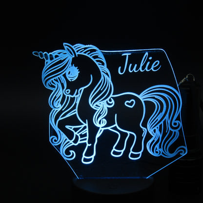 Personalized gifts Unicorn 3D night light