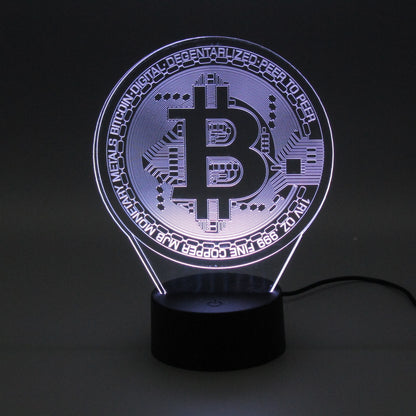 Room decor bitcoin coin Night Light 