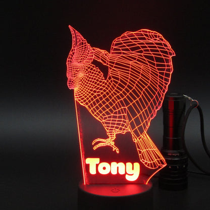 Personalized Rooster 3D night light