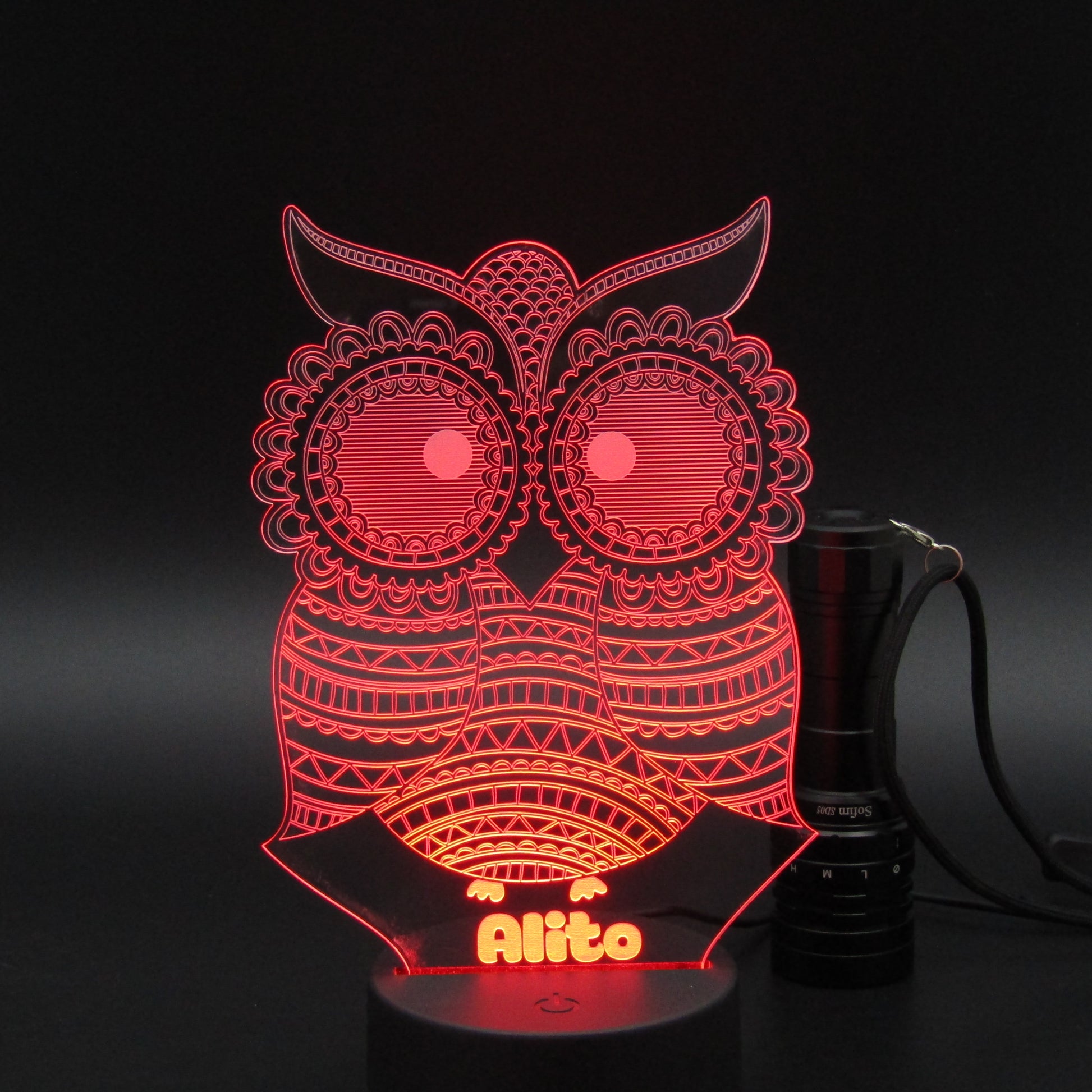 Personalized owl bird 3D night light