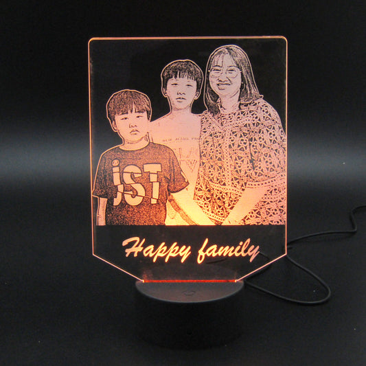 Custom family Mom and Sons portrait gifts Night Light