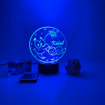 Moon and Stars 3D night light