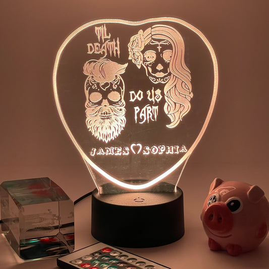 Personalized gifts couple ghost Night Light Till Death Do Us Part