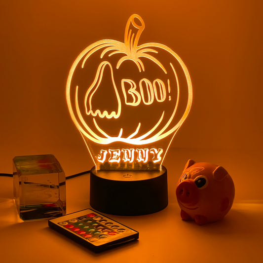 Personalized Halloween gifts pumpkin BOO Night Light