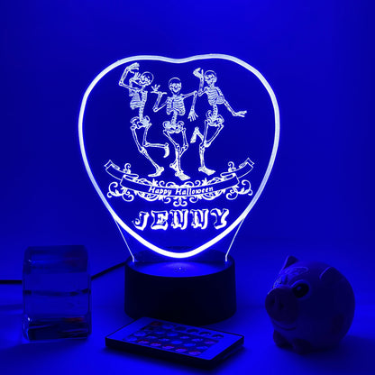 Personalized Halloween gifts dancing skeletons Night Light