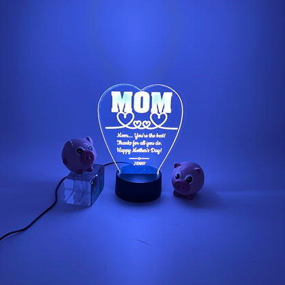 Mother's Day gifts. Custom bedside lamp mama bear (L410)