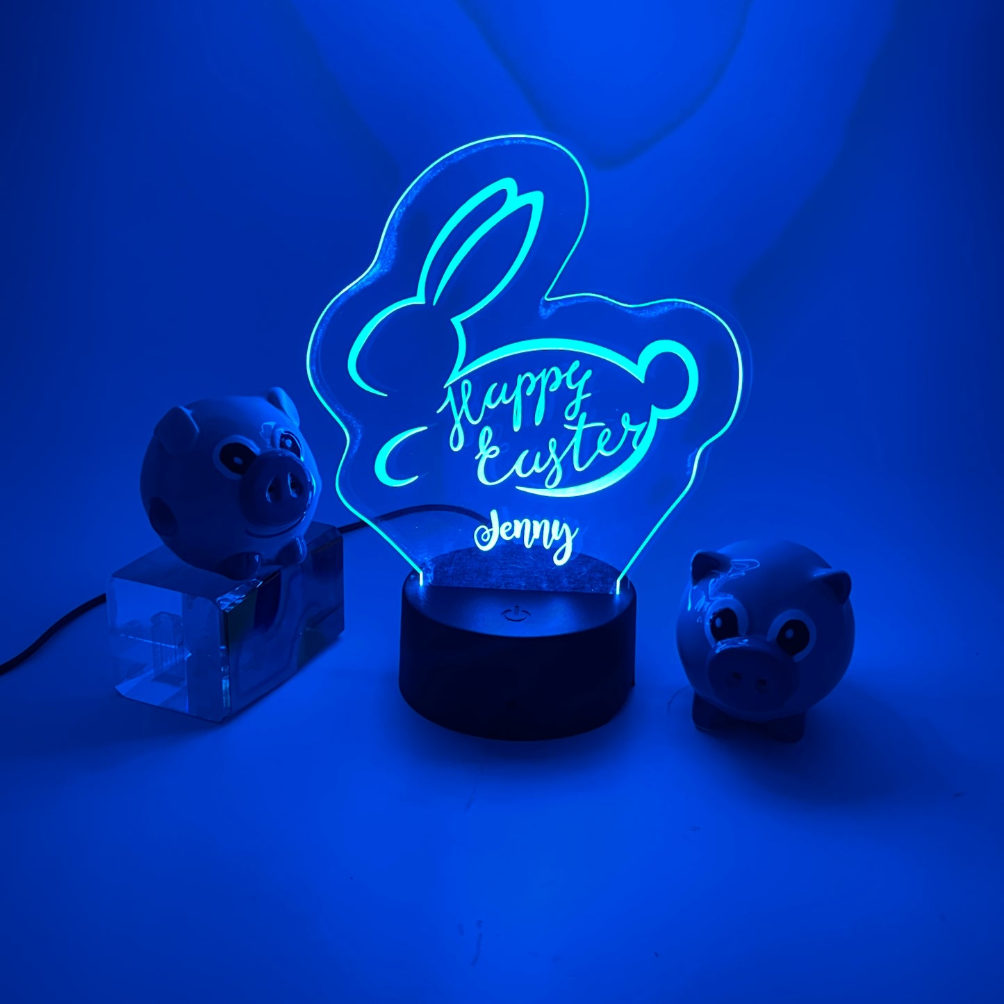 Personalized Name Bunny happy Easter 3D night light